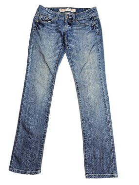 Mossimo Supply Co Skinny Lowest Rise Jeans Juniors 5 Blue Med Wash Stretch Denim